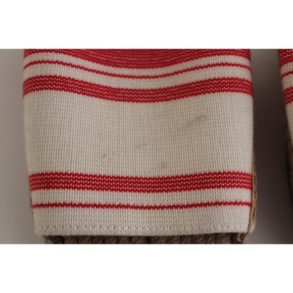 • TORY BIRCH ESPADRILLE RED CREAM SANDALS SZ 8.5 • - Picture 2 of 3